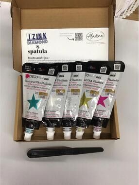 Aladine izink diamond with spatula ultra glittery paint 5 pack new in box HSN